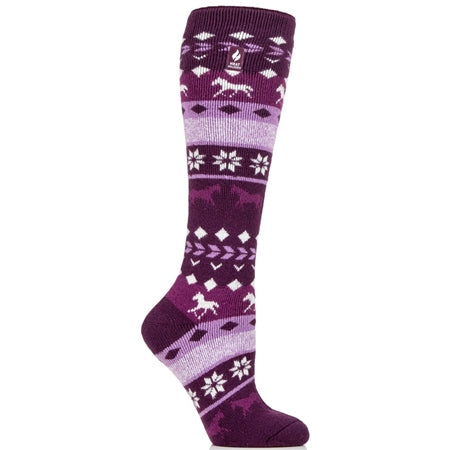 Ladies Bawtry Fairisle Heat Holder Lite Long Eq Socks