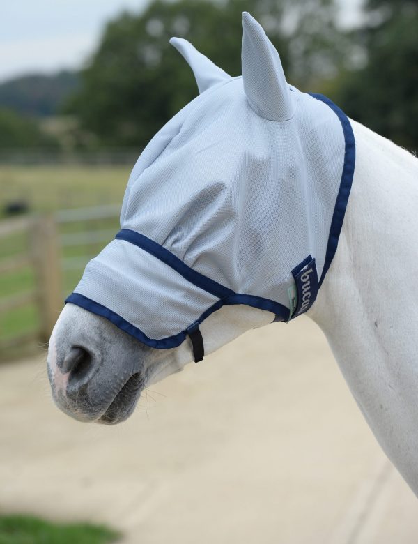 Bucas Buzz-Off Fly Mask with Extended Nose Blue