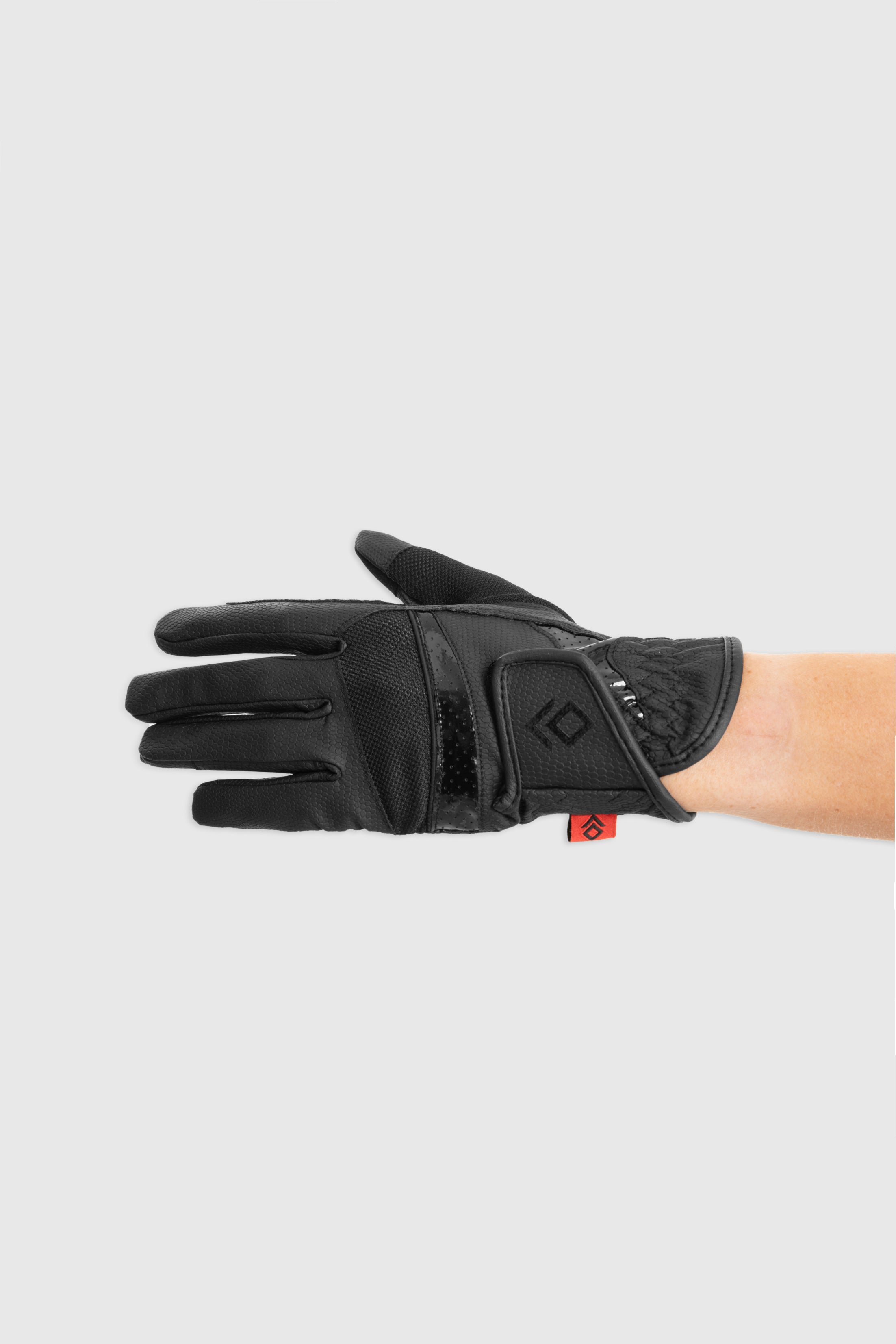Aztec Diamond Jnr Patent Riding Gloves Black