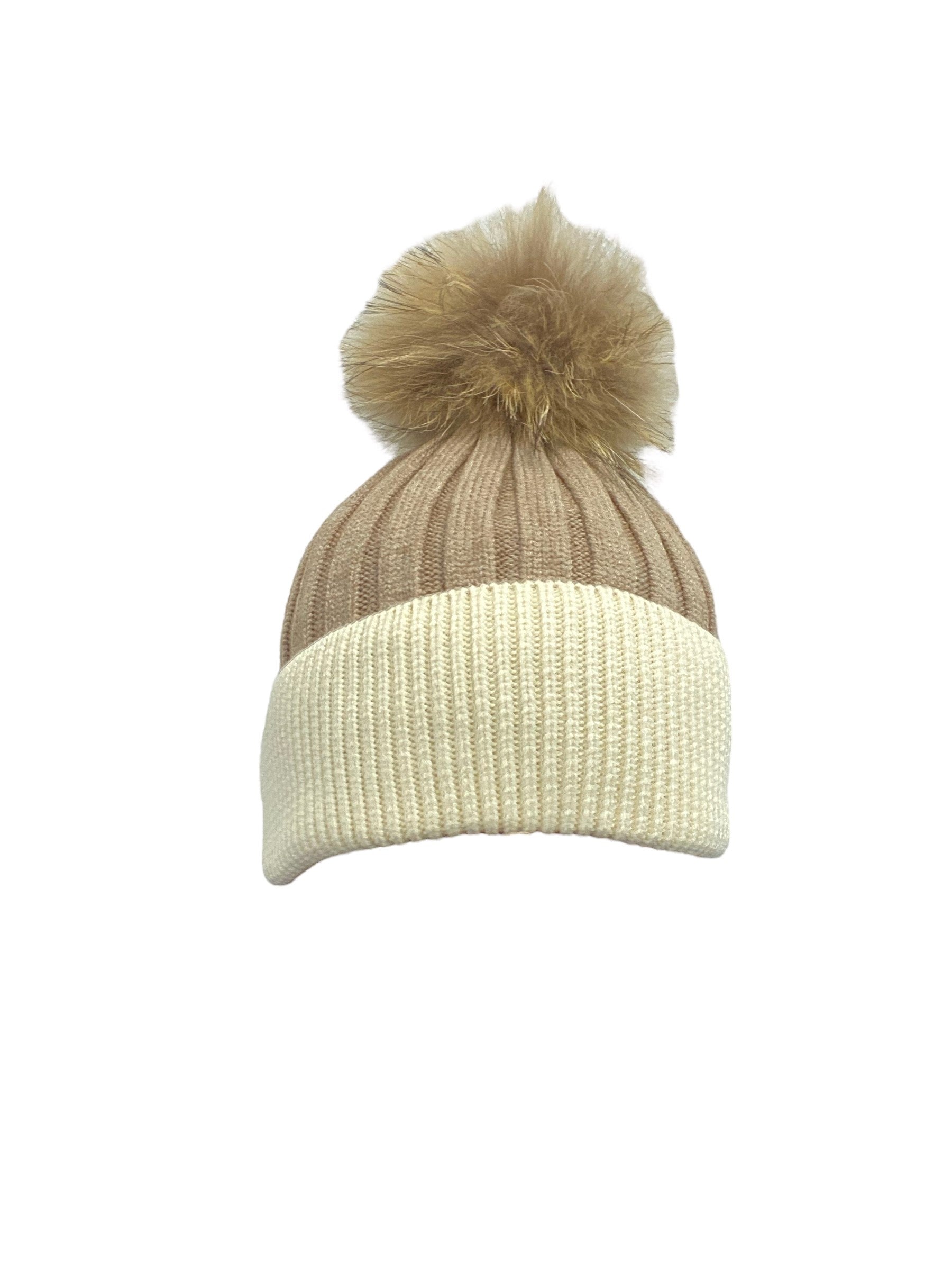 Turfmaster Knitted Hat 2 Colour and Pom Pom