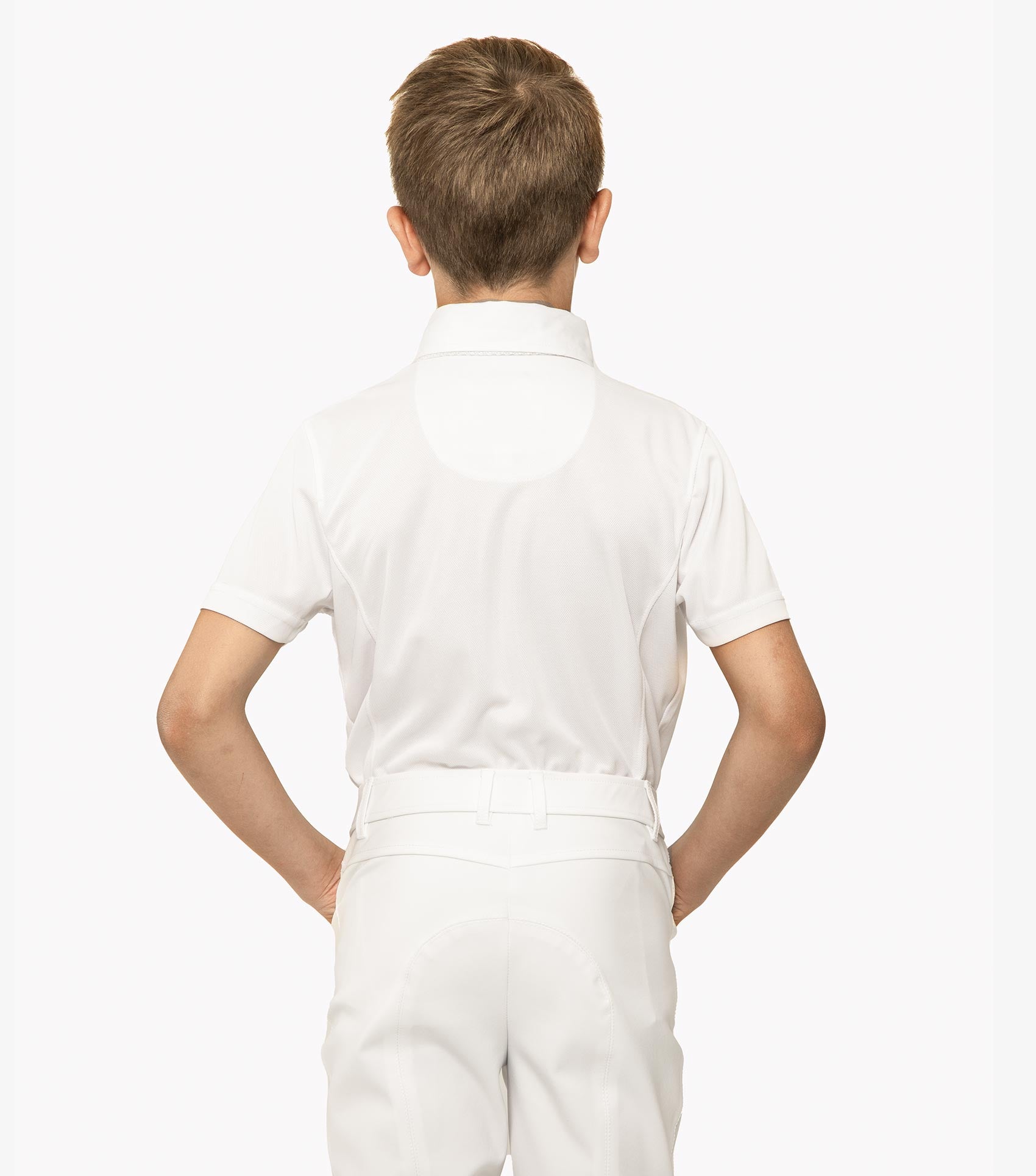 Mini Antonio Boy's Short Sleeve Tie Shirt - White