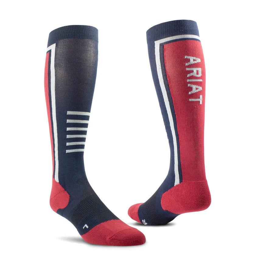 Ariattek Slim line Performance Socks Navy/Red