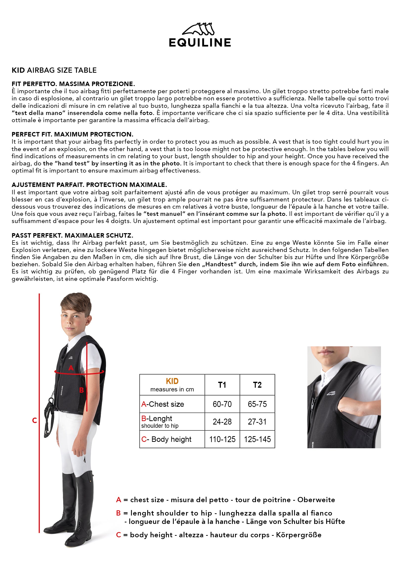 Equiline Junior Air Vest Black T1