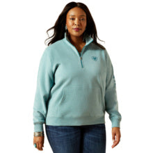 Ariat Wms Foundation Logo 1/2 Zip Sweatshirt Teal Heather