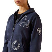 Ariat Yth Spiffy Full Zip Sweatshirt Navy Heather