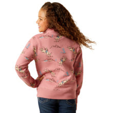 Ariat Girls Bronc Scene 1/4 Zip Sweatshirt Bronc Toile