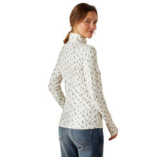 Ariat Wms Lowell 3.0 1/4 Zip LS Baselayer Forest Horses