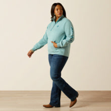 Ariat Wms Foundation Logo 1/2 Zip Sweatshirt Teal Heather
