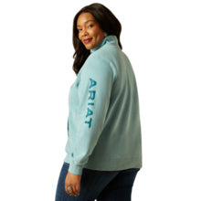 Ariat Wms Foundation Logo 1/2 Zip Sweatshirt Teal Heather