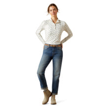 Ariat Wms Lowell 3.0 1/4 Zip LS Baselayer Forest Horses