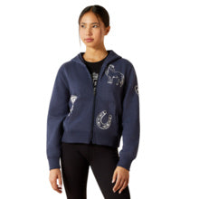 Ariat Yth Spiffy Full Zip Sweatshirt Navy Heather