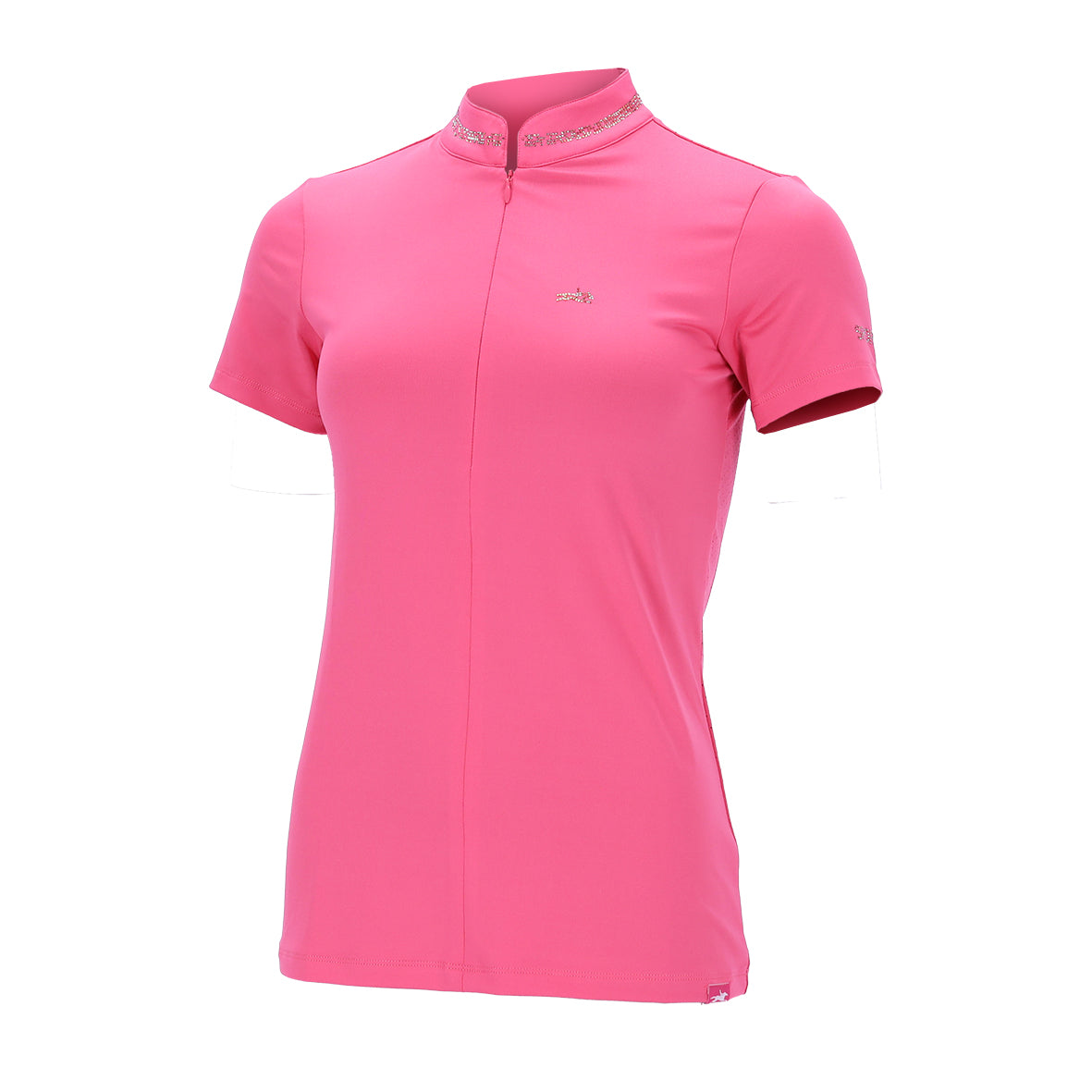 Womens Summer Page Style Functional Shirt Hot Pink