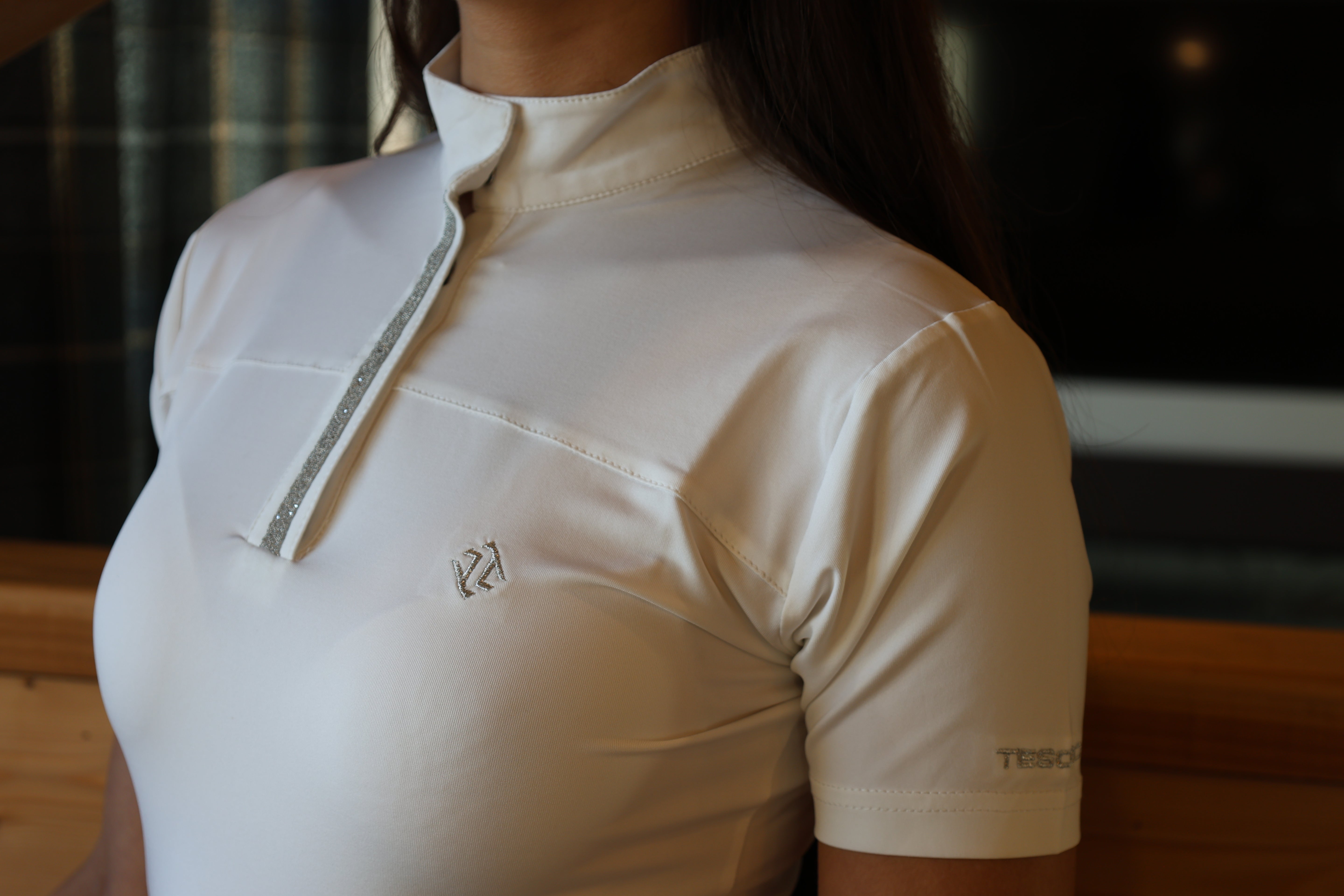 Tesoro Ladies Crystal Show Shirt - White