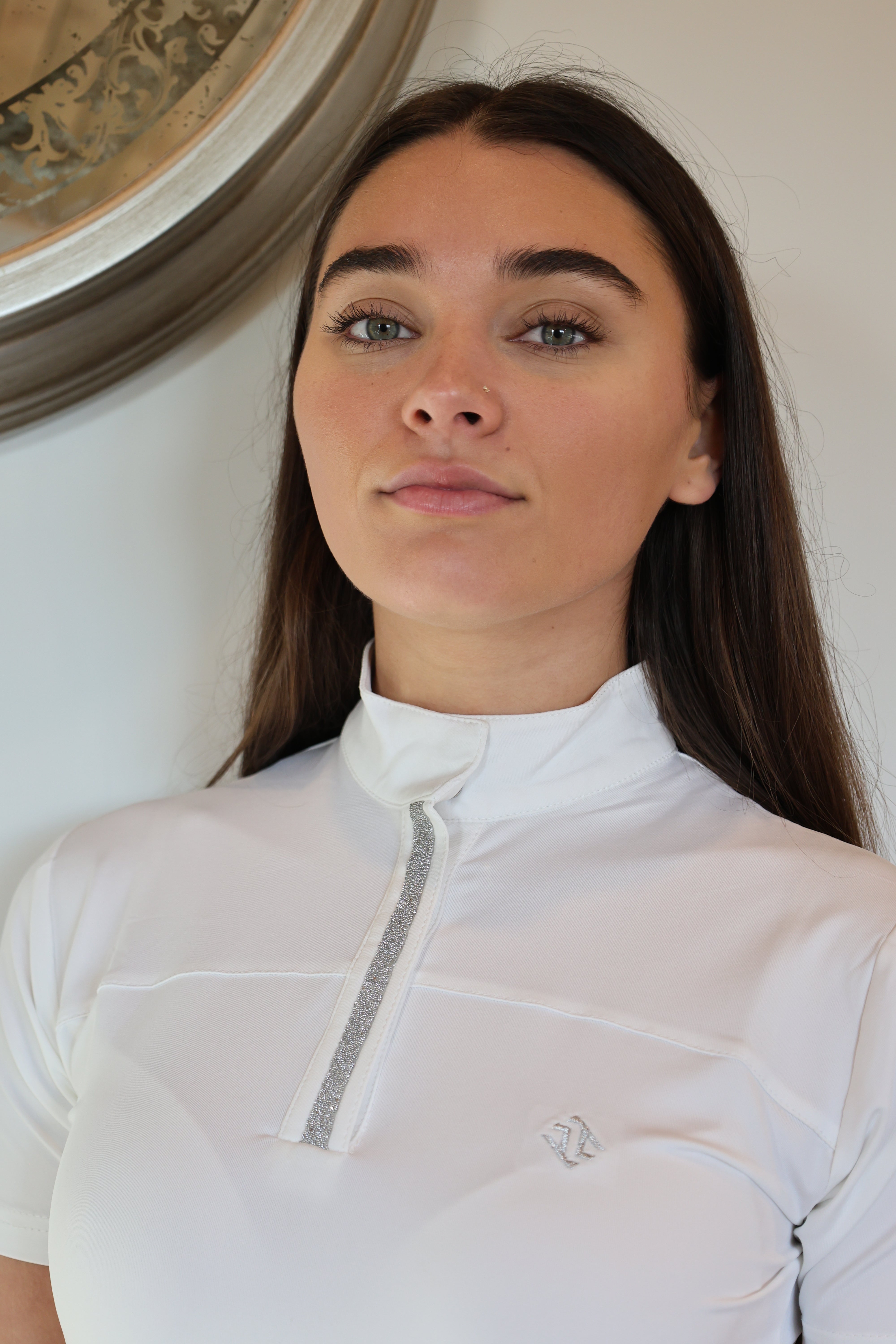 Tesoro Ladies Crystal Show Shirt - White