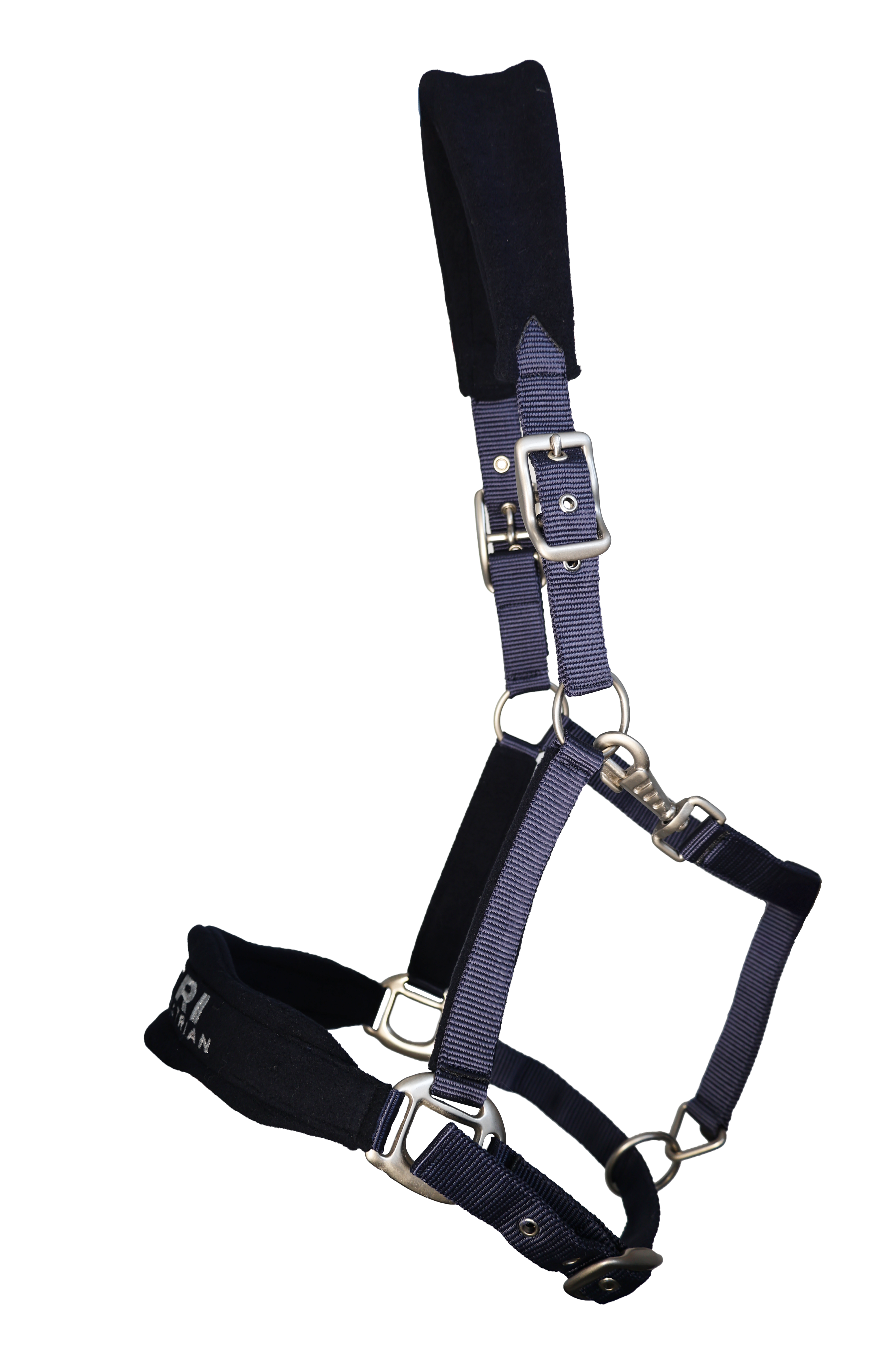 TRI Equestrian Fleece/Nylon Headcollar Navy/Silver