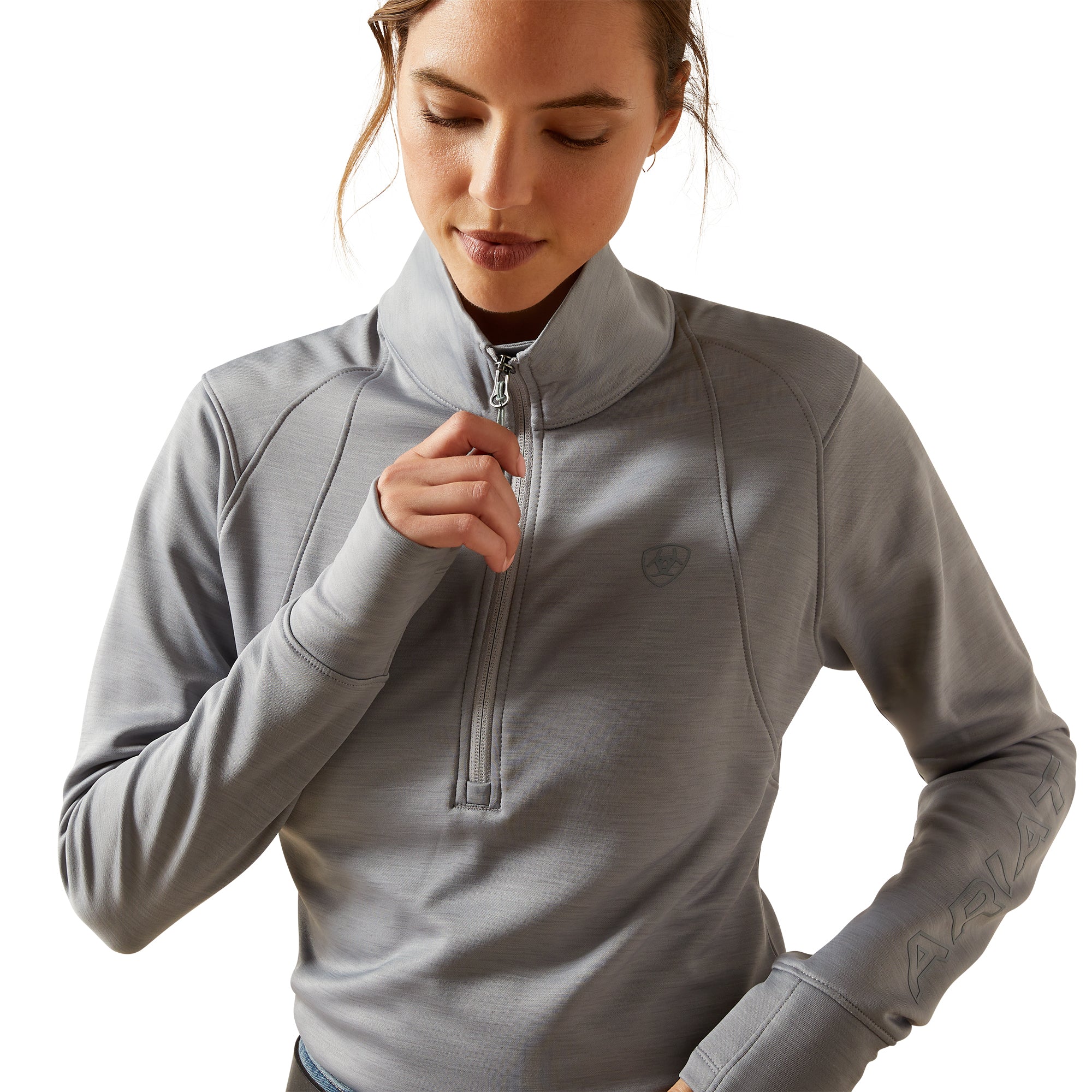 Ariat Wms Team EQ 1/2 Zip Pullover Alloy Heather