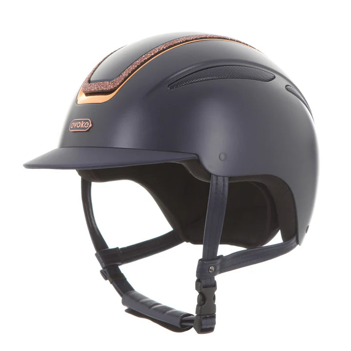 Evoke Callisto Classic Peak Navy/Rose Gold Crystal Frame