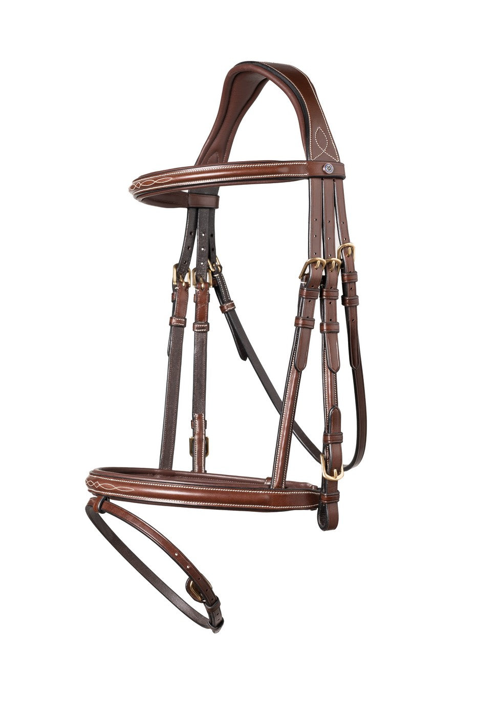 Trust Knokke Combined Noseband Classic Bridle Brown/Silver