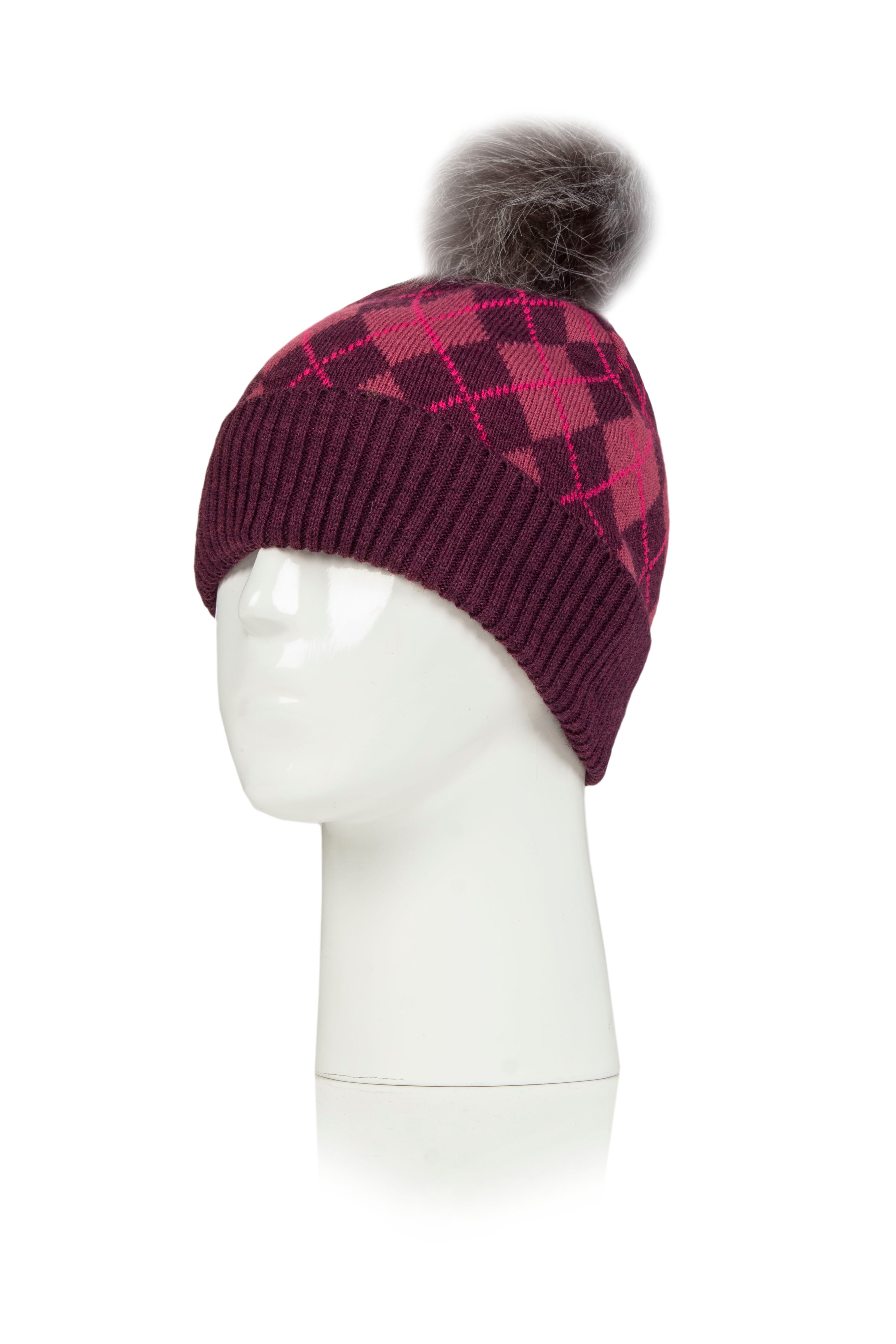 PA Norden Adults Argyle Pom Hat
