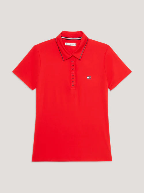 Wmn Harlem Short Sleeve Logo Polo Shirt Fierce Red