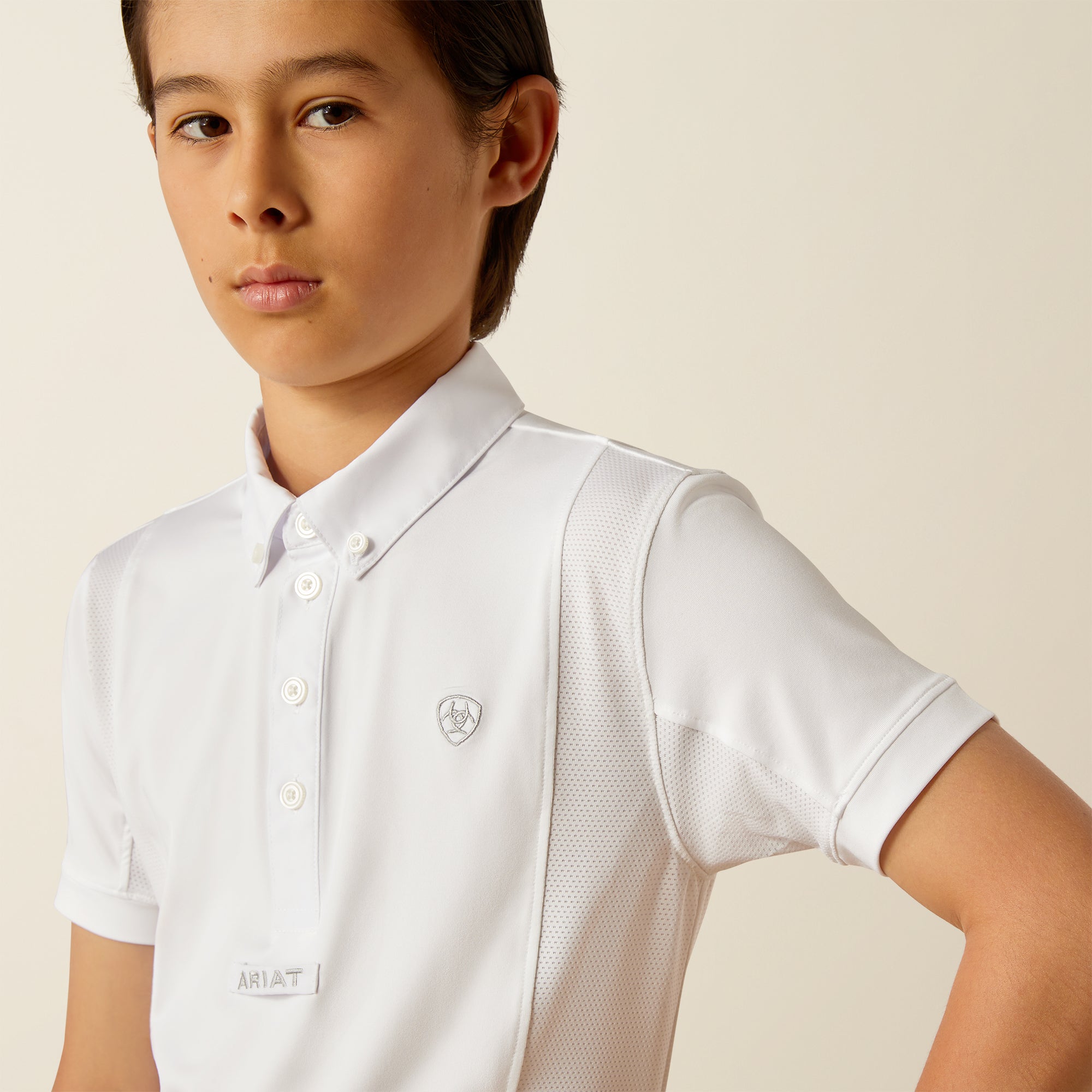 Ariat Yth Tek SS Show Shirt White