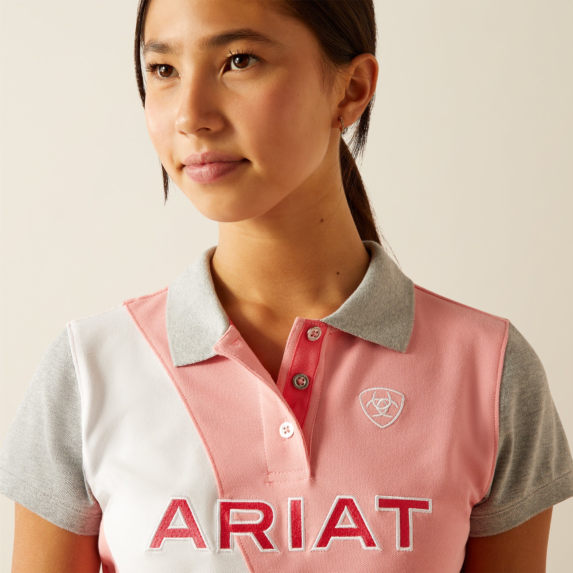 Ariat Yth Taryn SS Polo Flamingo Pink/Coral