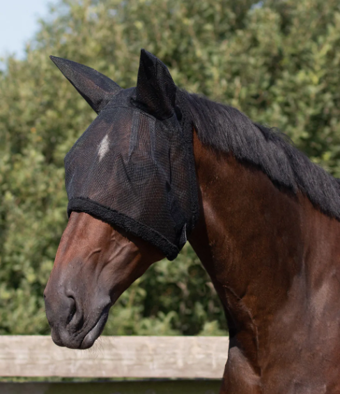 QHP Fly Mask with fur Black