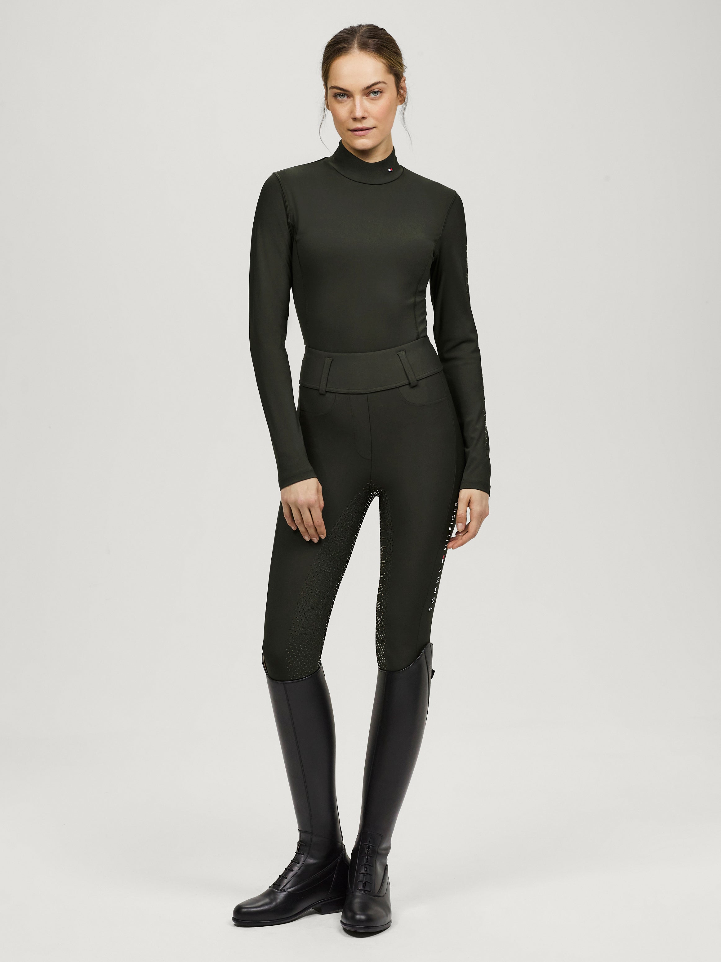 TH Wmn Highland Hybrid Full Grip Breeches Pine