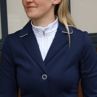 Tesoro Ladies Studded Show Shirt White