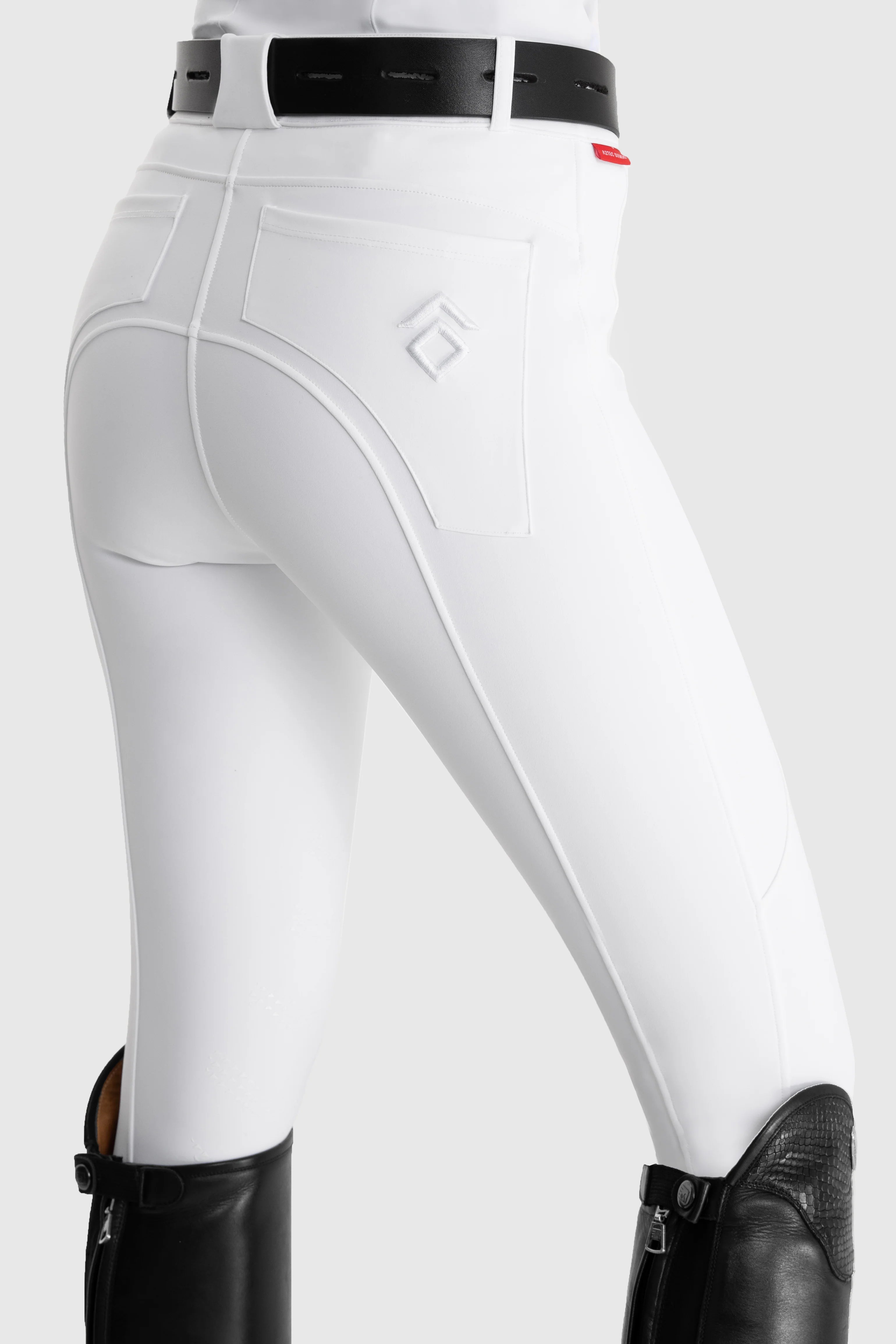 Aztec Diamond White Core Mid-Rise Breeches Knee Grip