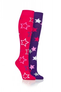 Junior Ludlow Stars Socks 2pk Navy/Lilac