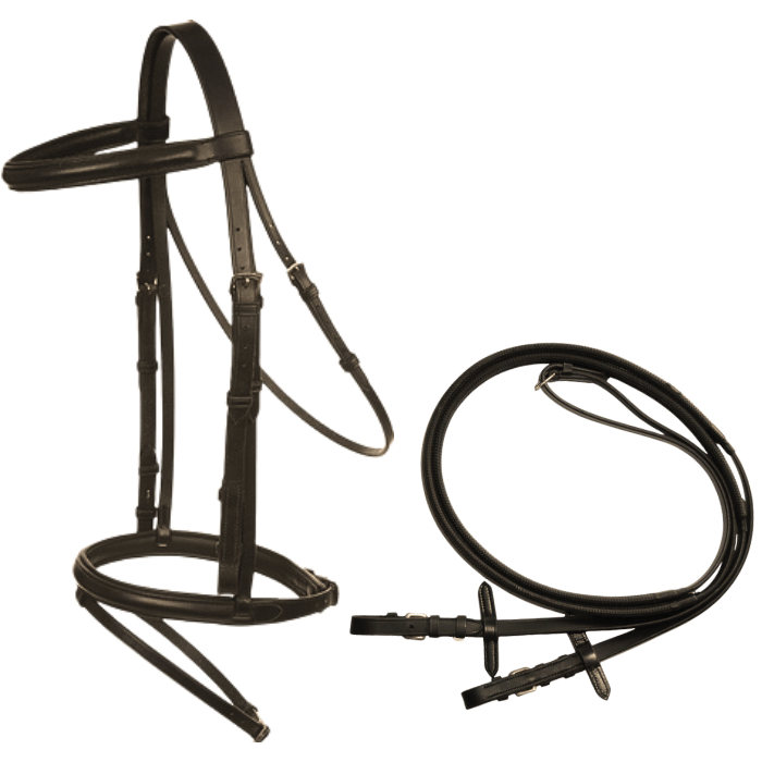 Turfmasters Classic Flash Bridle with Reins