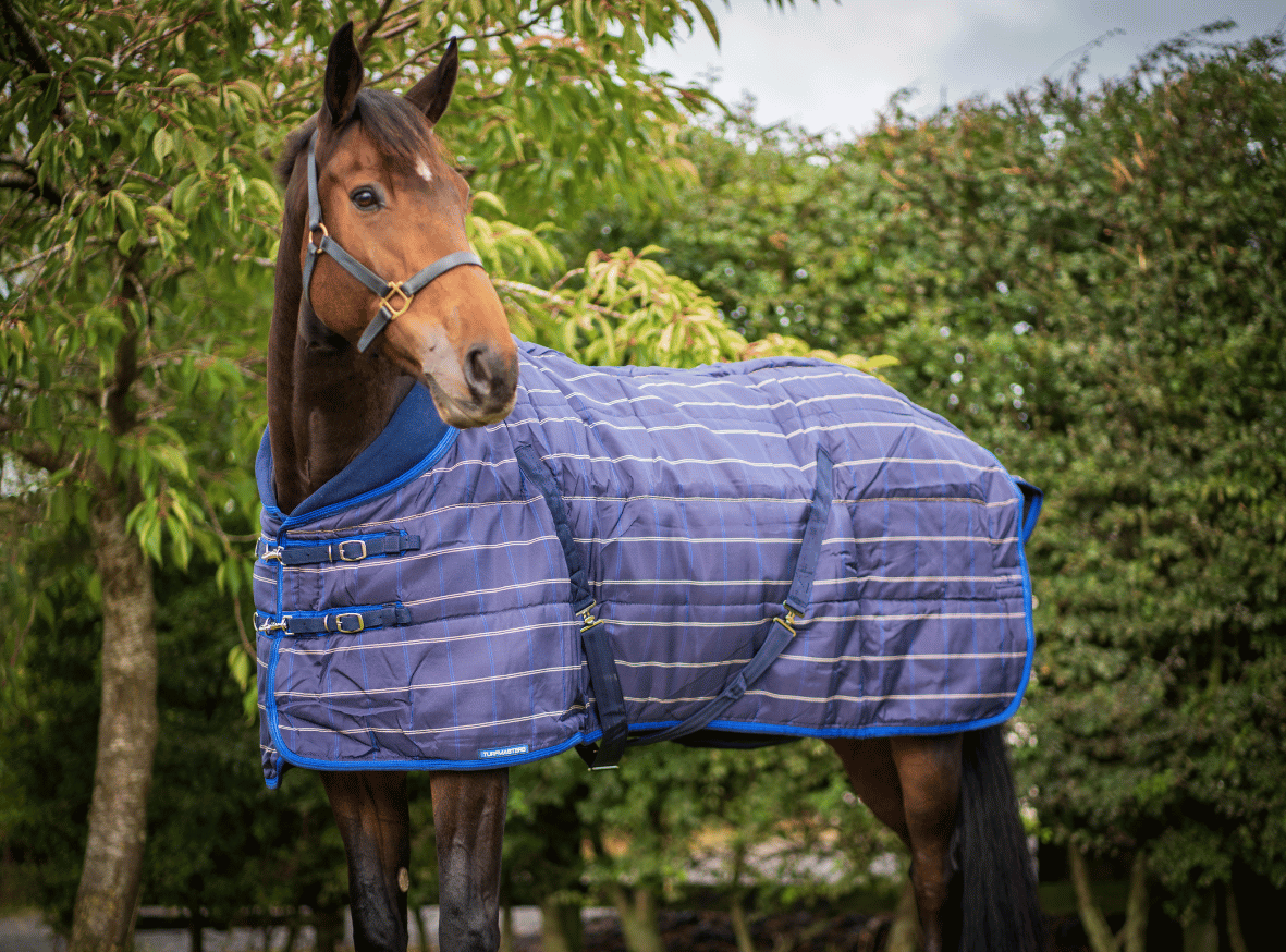 Turfmasters Comfort Quilt Stable Rug (300g) - Navy Check