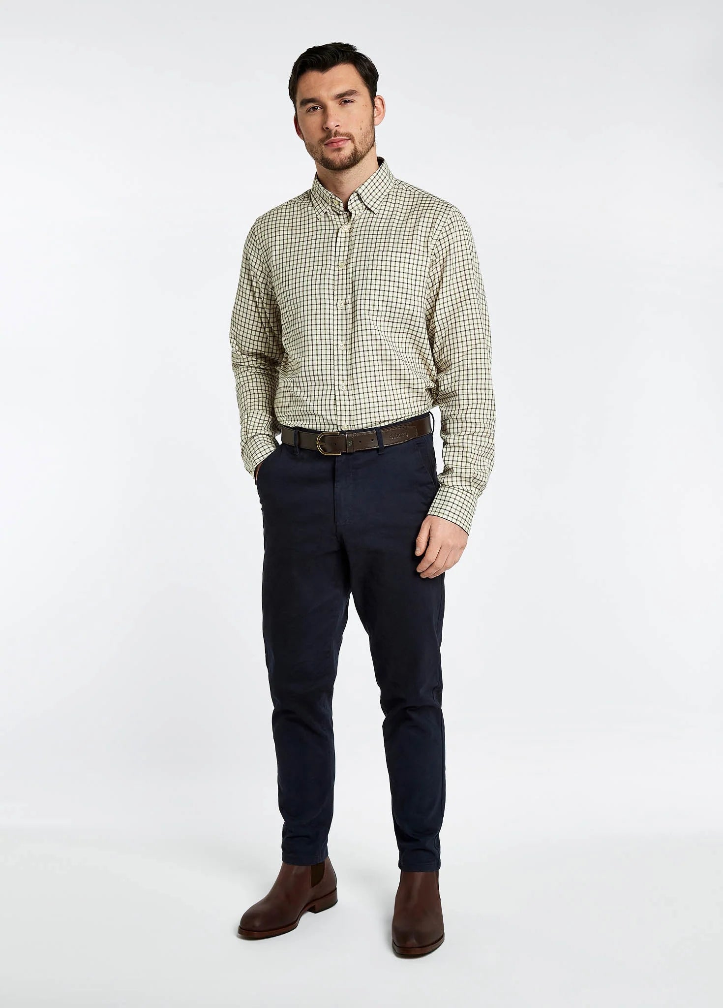 Dubarry Mens Connell Check Shirt Mahogany