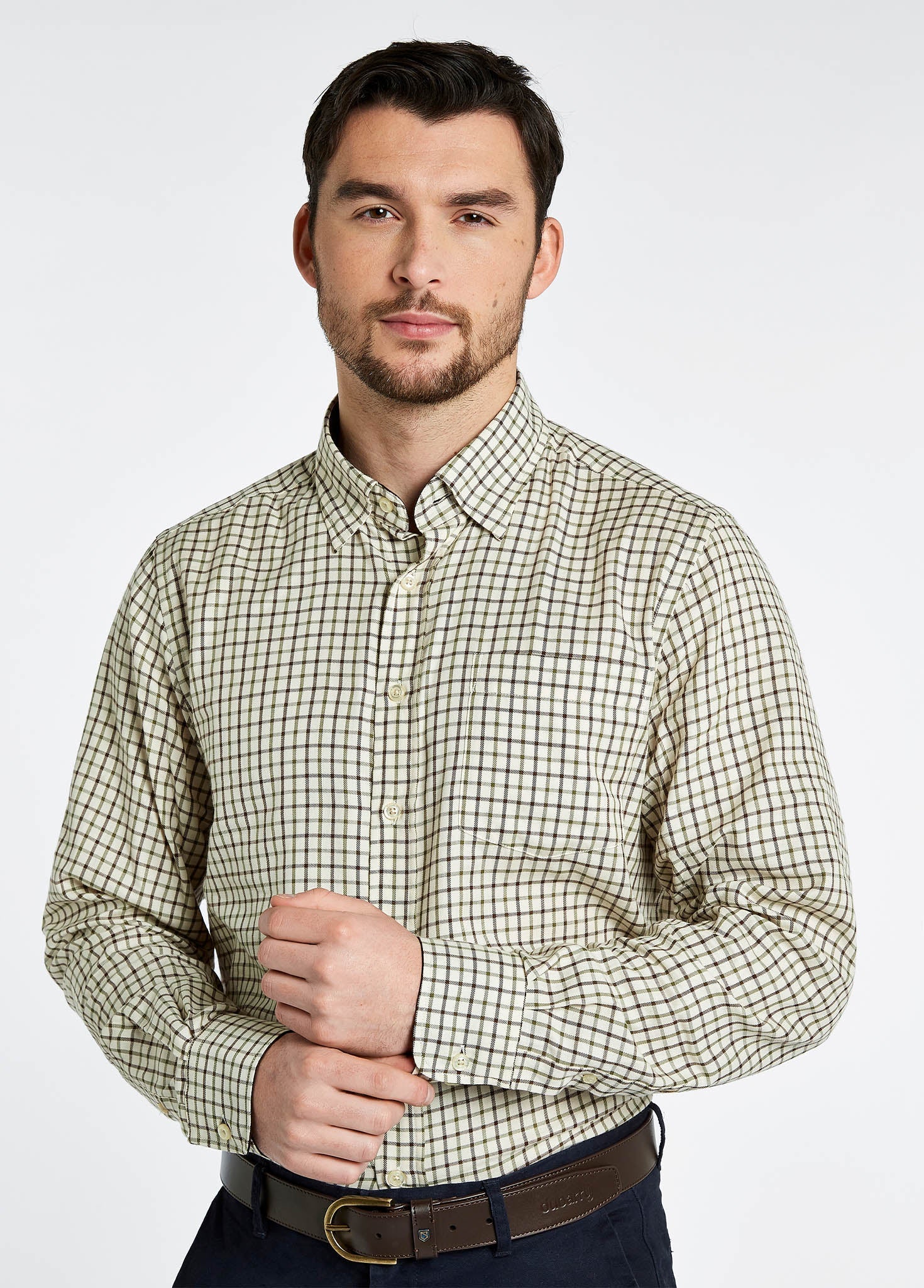 Dubarry Mens Connell Check Shirt Mahogany