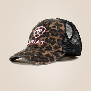 Ariat Women Embellished Logo Cheetah Print Cap Black