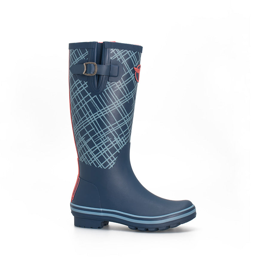 Rouchette Wmn Kilt Tall Wellies Blue