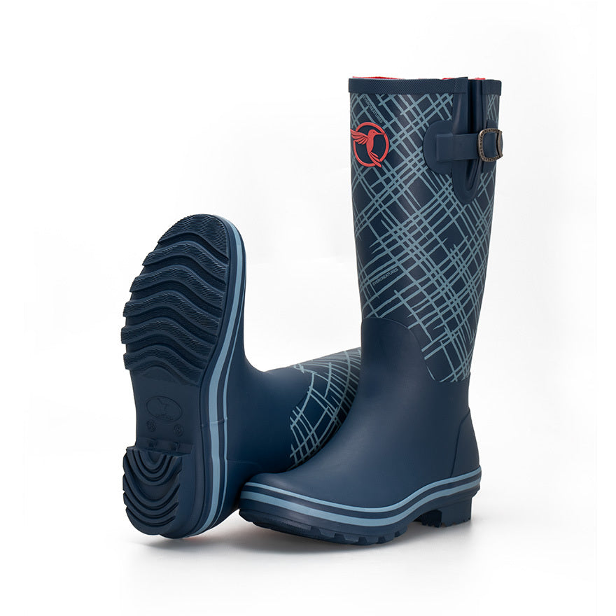 Rouchette Wmn Kilt Tall Wellies Blue
