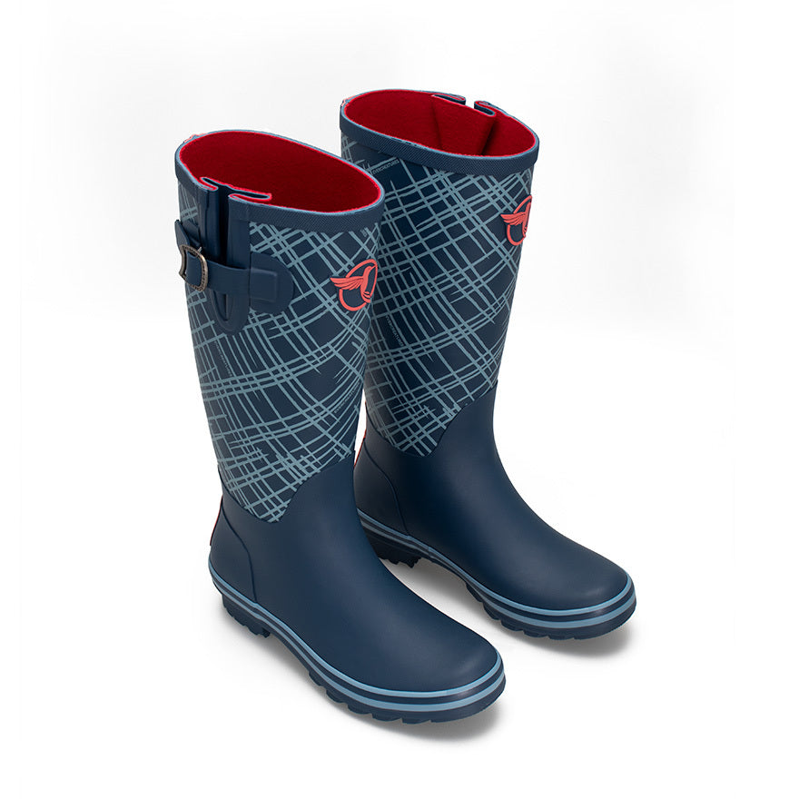 Rouchette Wmn Kilt Tall Wellies Blue
