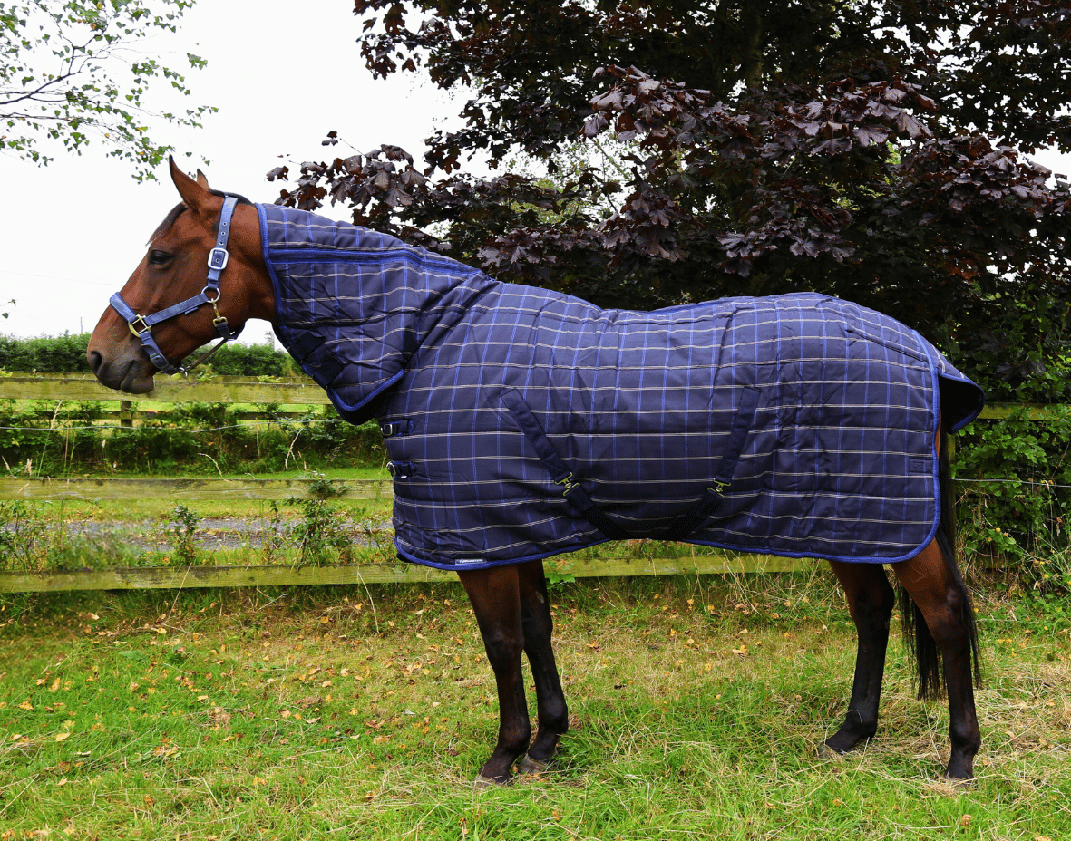 Turfmasters Comfort Quilt (Full Neck) Stable Rug - Navy/Check