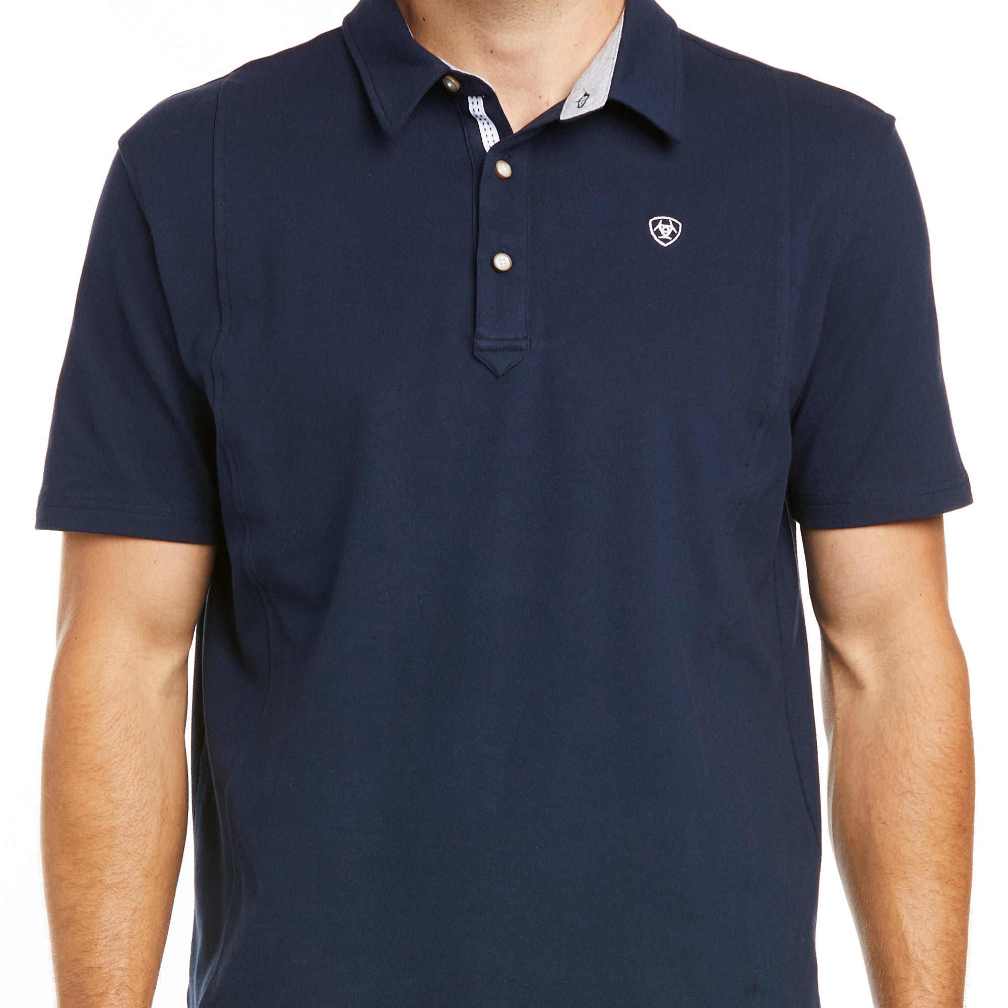 Mens Medal Short Sleeve Polo Navy