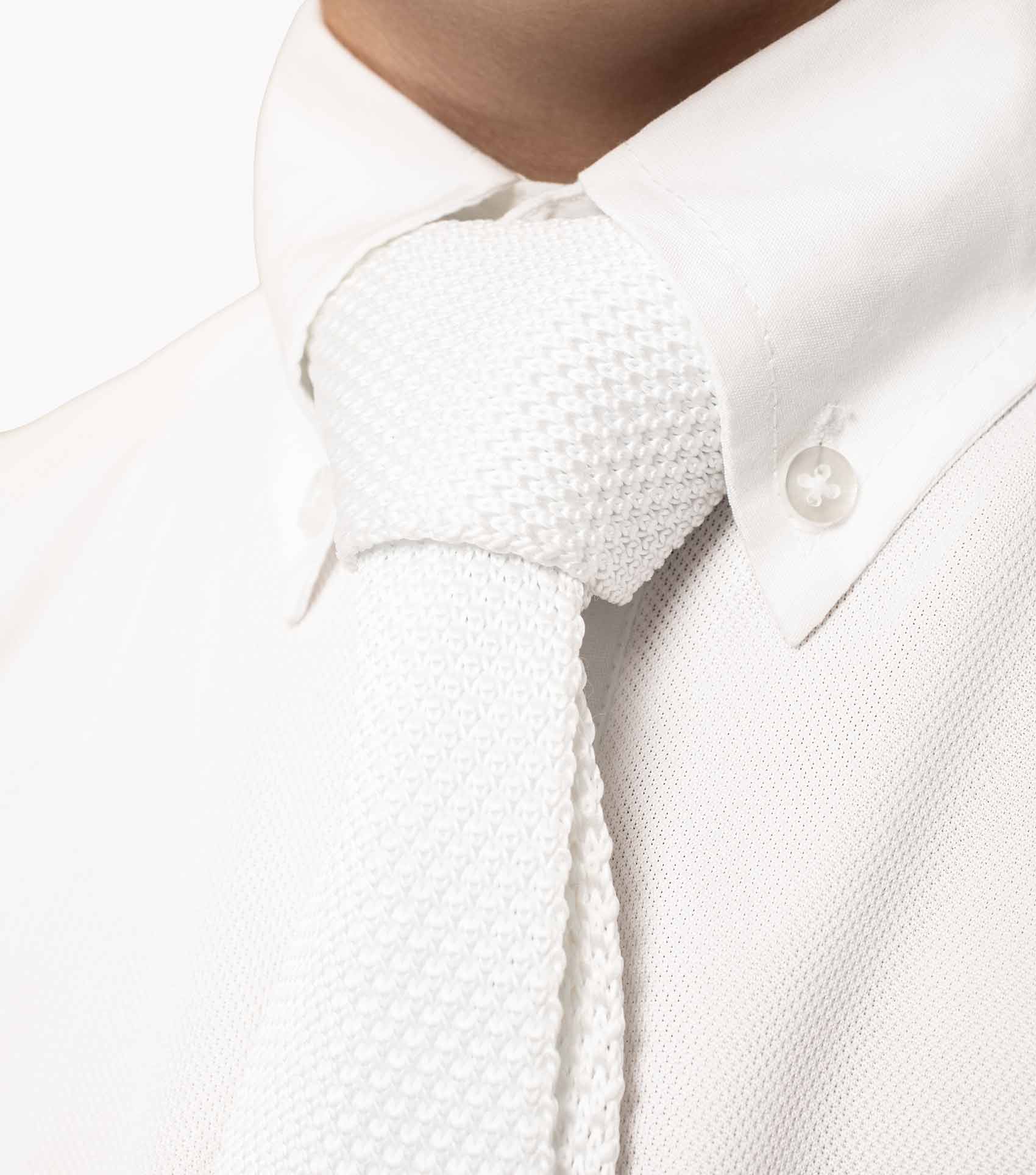Mini Antonio Boy's Short Sleeve Tie Shirt - White